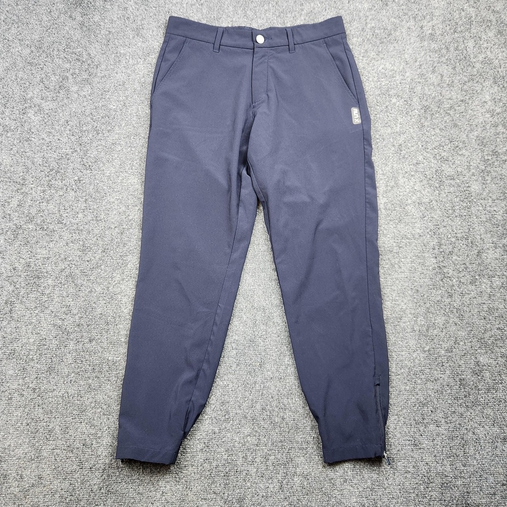 Primo‎ Pants Mens 30 Short Blue Stretch Jogger Zip Hem Cuffed Casual Golf Travel